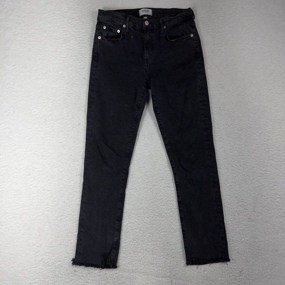AGOLDE Toni Jeans Slim Straight Leg Black Wash 26 (28x26) Normcore Stretch
